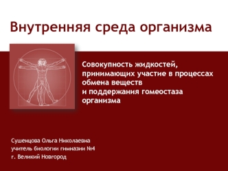 Внутренняя среда организма: кровь, тканевая жидкость, лимфа. Основные функции крови. Кровеносная система