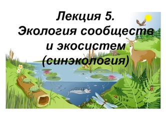 Экология сообществ и экосистем, синэкология. (Лекция 5)