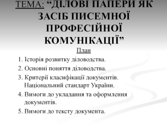 Ділові папери як засіб писемної професійної комунікації