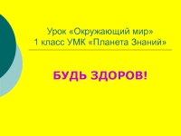 Урок Окружающий мир 1 класс. УМК Планета Знаний. Будь здоров