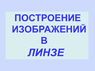 Построение изображений в линзе