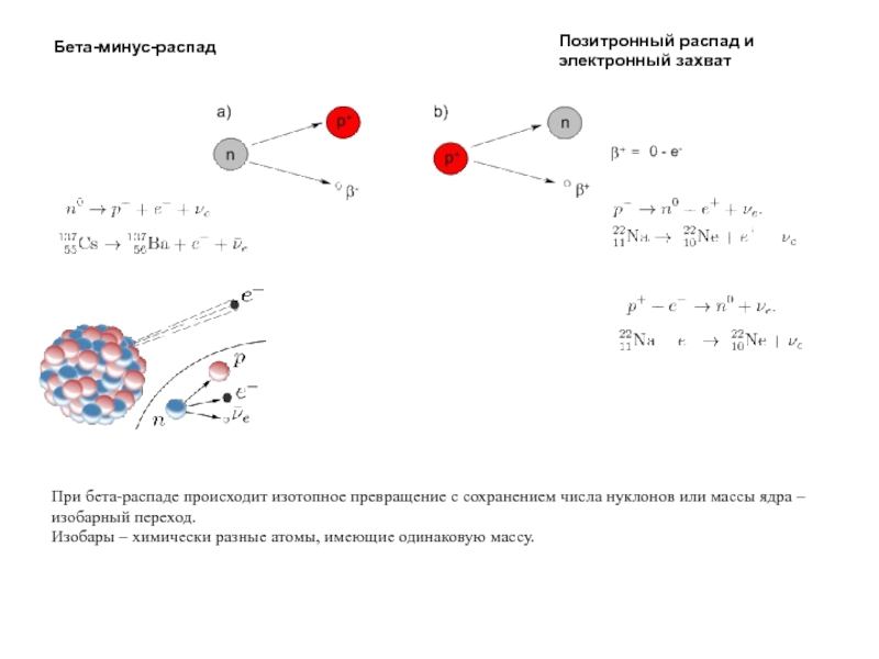 Общая схема бета плюс распада