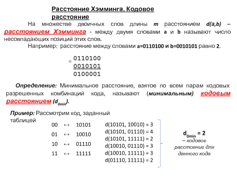 Кодовое слово хомяк 29.06. Расстояние Хемминга. Как найти кодовое расстояние. Как найти минимальное кодовое расстояние. Кодовое расстояние Хемминга.