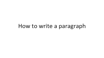 How to write a paragraph