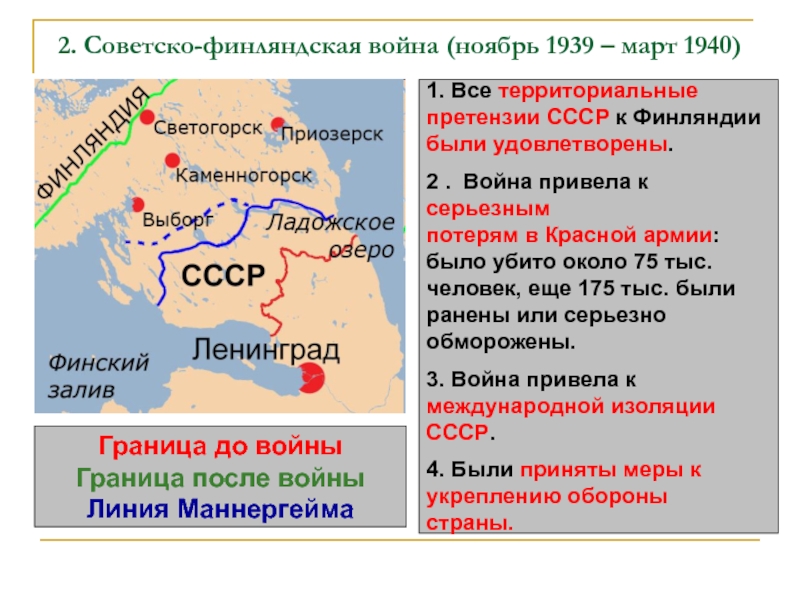 Русско финская война карта до и после