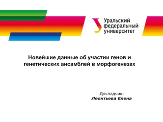 Новейшие данные об участии генов и генетических ансамблей в морфогенезах