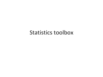 Statistics toolbox