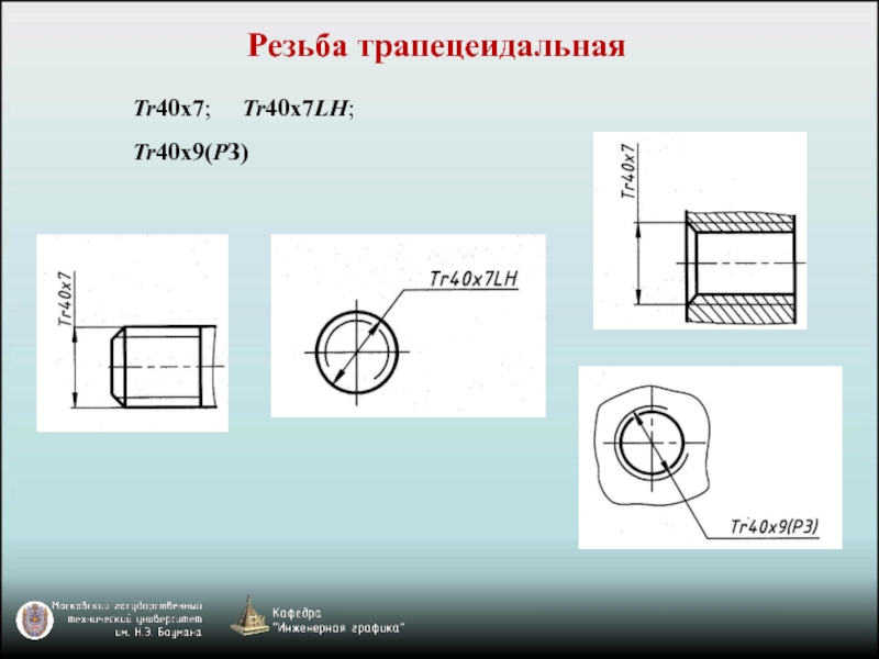 Обозначение трапециевидной резьбы