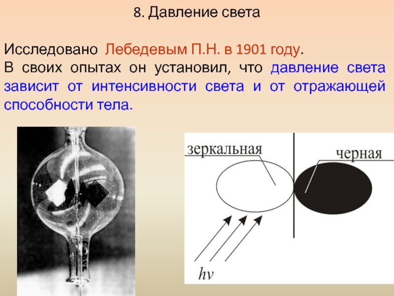 Давление света презентация