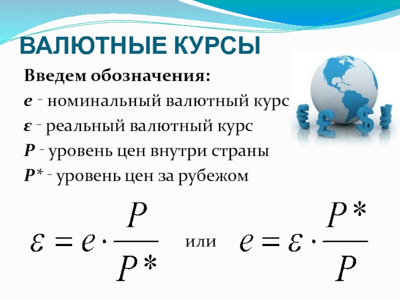 Номинальный и реальный валютный курс