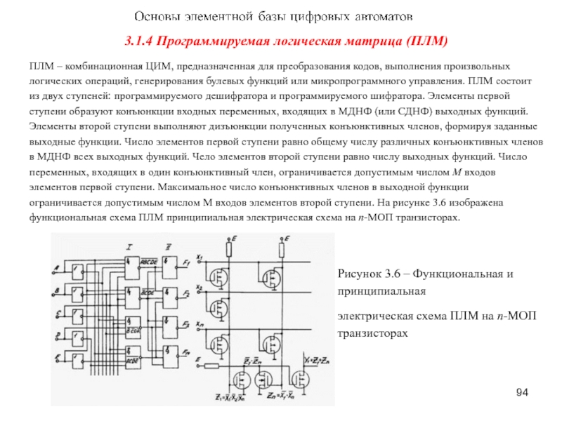 Логические функции и логические схемы основа элементной базы компьютера