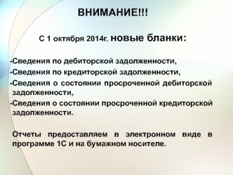 информация по Кт и Дт на 01.10.14