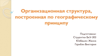 Организационная структура, построенная по географическому принципу