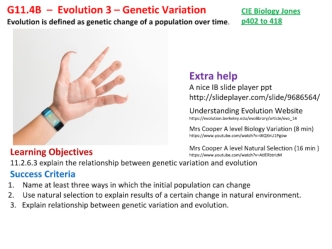 Evolution 3 – Genetic Variation