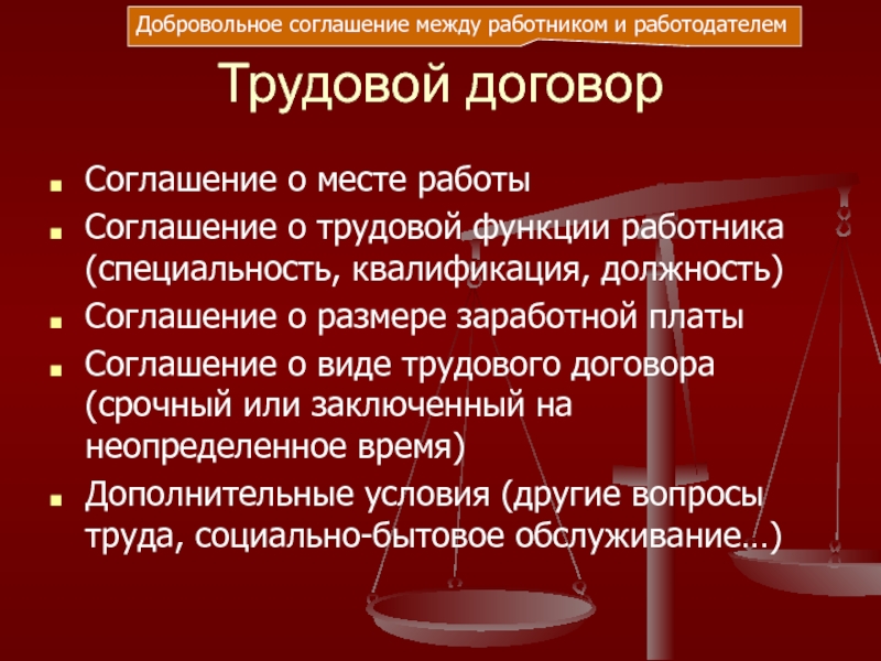 Исполнение человеком социальной роли работника конституция