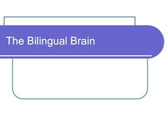 The Bilingual Brain