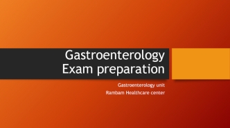 Gastroenterology. Exam preparation