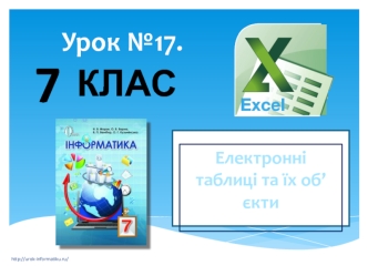 Електронні таблиці та їх об’єкти