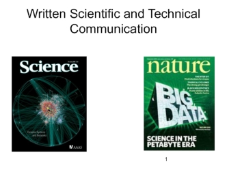 Written Scientific and Technical Communication