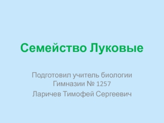 Семейство Луковые