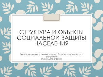 Структура и объекты социальной защиты населения