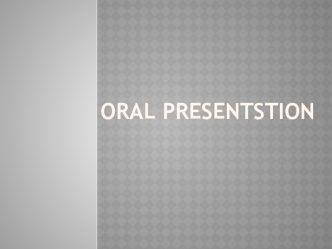 Oral Presentstion