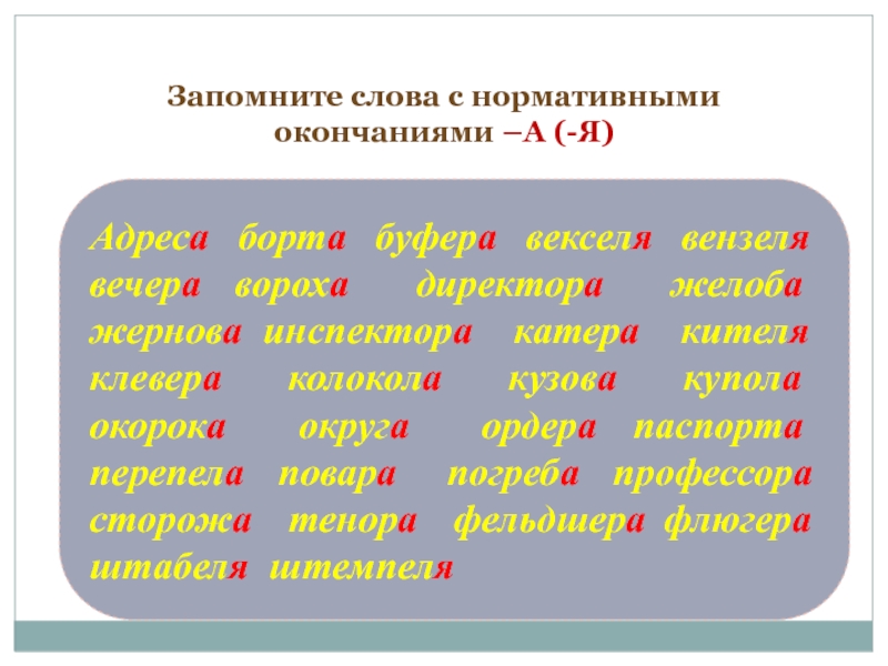 Окончание аи. Морфология культура речи. Нормативное окончание. Слова с нормативными окончаниями. Слова имеющие нормативные окончание.