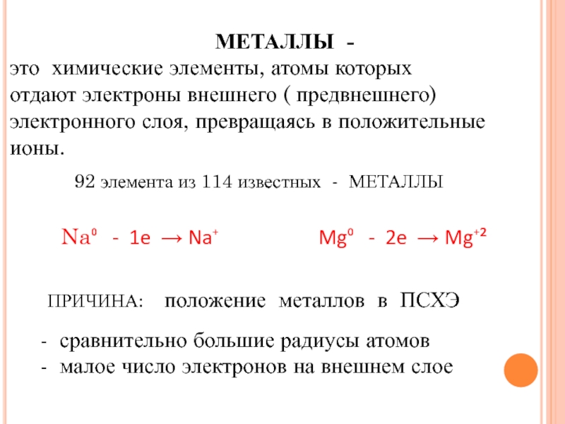 Атомы металлов способны