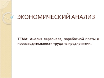 Анализ персонала, заработной платы и производительности труда на предприятии