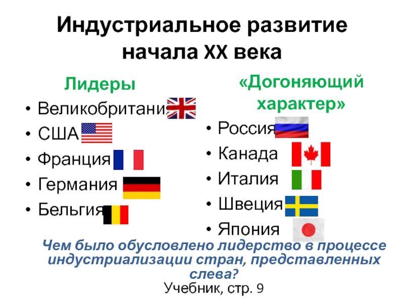 Индустриальные страны во второй половине 19 начале 20 века презентация