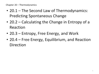 Chapter 20 Thermodynamics