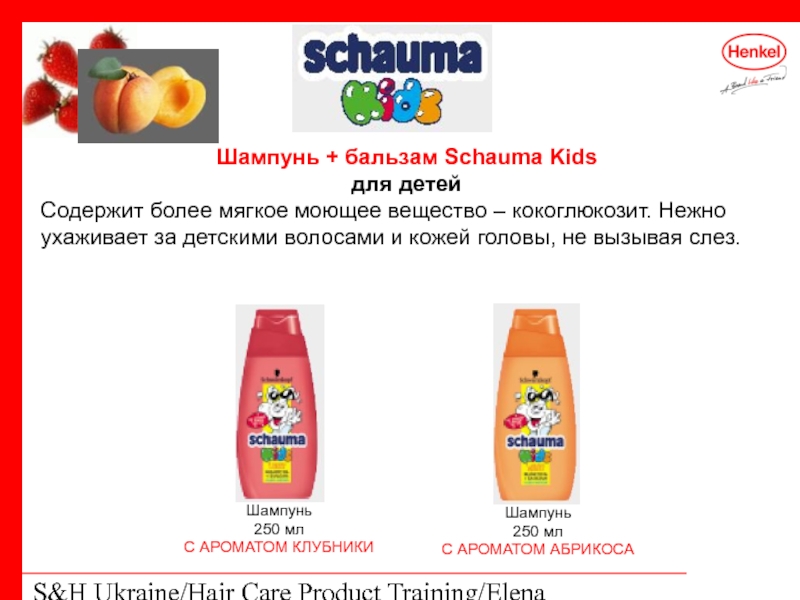 S&H Ukraine/Hair Care Product Training/Elena Kohtyuk Шампунь + бальзам Schauma Kids для