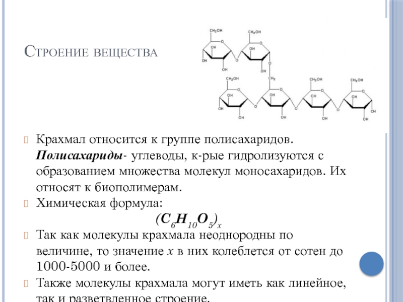 Образование молекулы крахмала