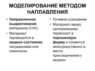 Моделирование методом наплавления