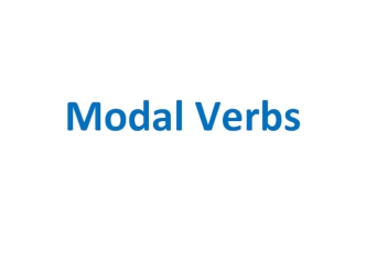 Modal Verbs