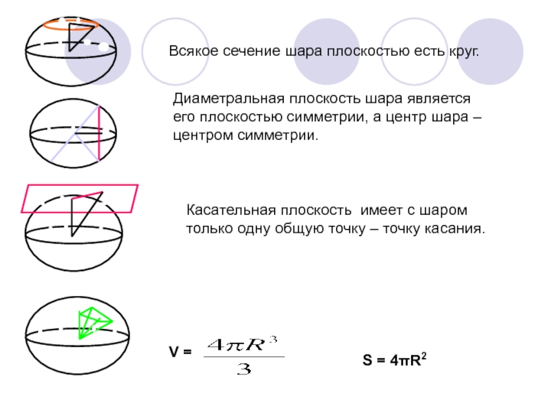 Какая плоскость называется диаметральной плоскостью шара что такое большой круг сделать рисунок