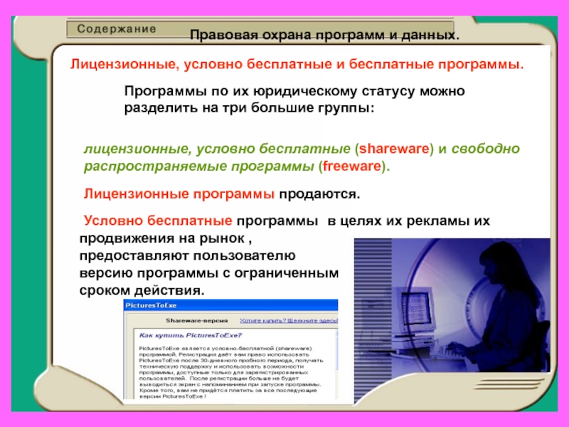 Правовой статус программ схема