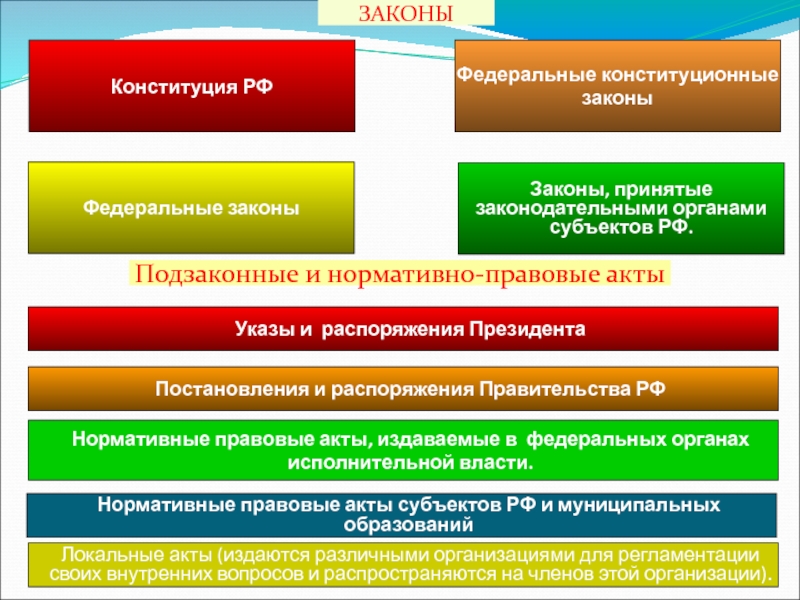 Устанавливаемые уставами конституциями законами субъектов