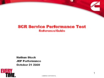 SCR Service Performance Test Reference/Guide