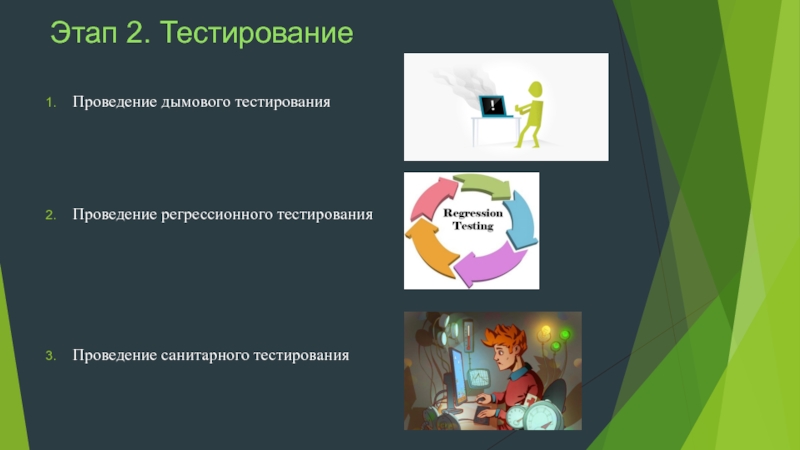 Условие тестирования. Этапы проведения тестирования. Процесс проведения регрессионного тестирования. Этапы тестирования дымовое тестирование. Этапы выполнения самопроверки.