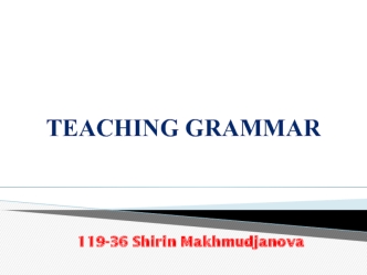 Teaching grammar