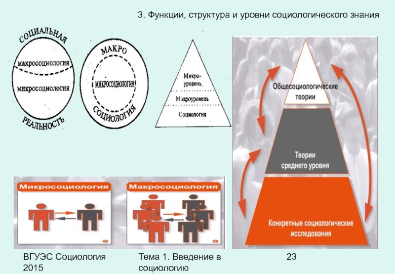 Схема структурных связей социологического знания