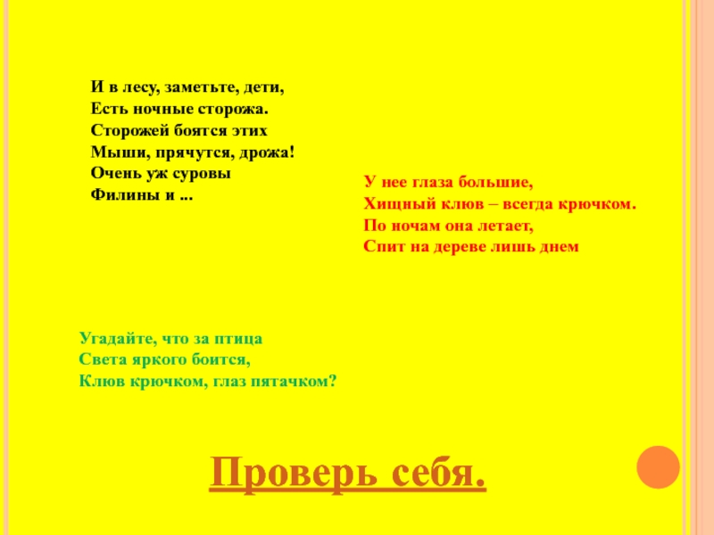 Ночные сторожа ярче солнца пара туфель. И В лесу заметьте дети есть ночные сторожа ответ.