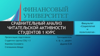 Сравнительный анализ читательской активности студентов 1 курс