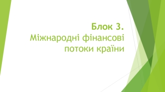 Міжнародні фінансові потоки країни