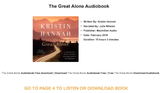 The Great Alone Audiobook for Free Download