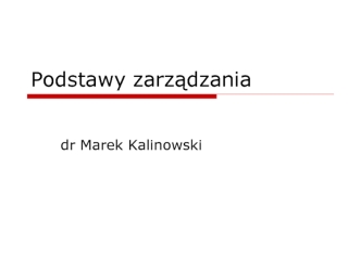 Podstawy zarządzania