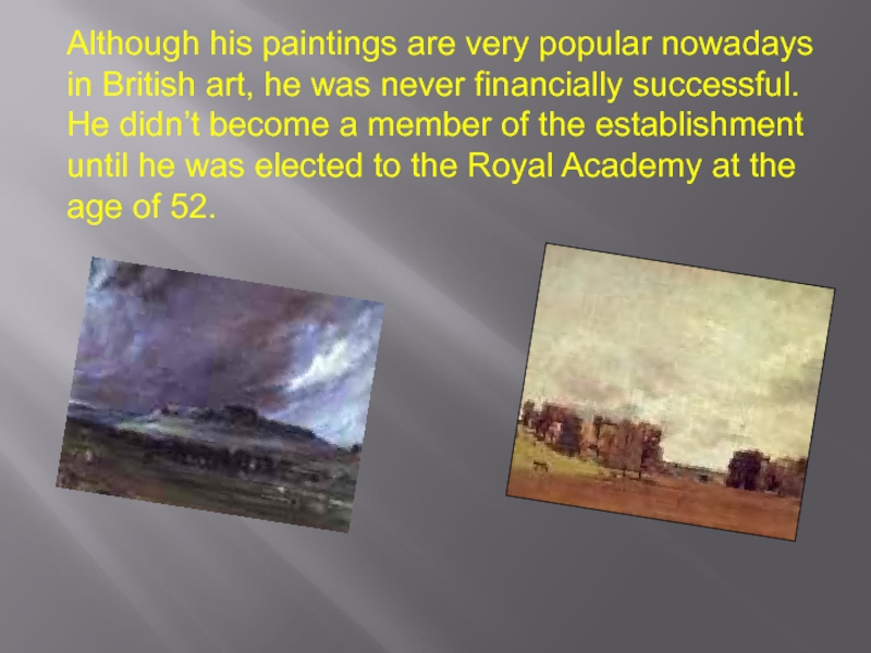 The sales of his paintings. John Constable презентация на английском.