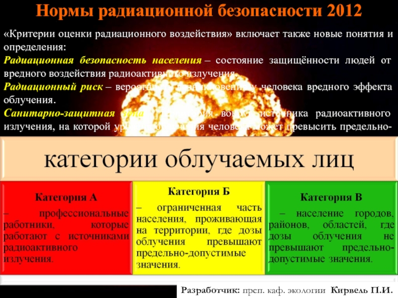 Нормирование радиационной безопасности