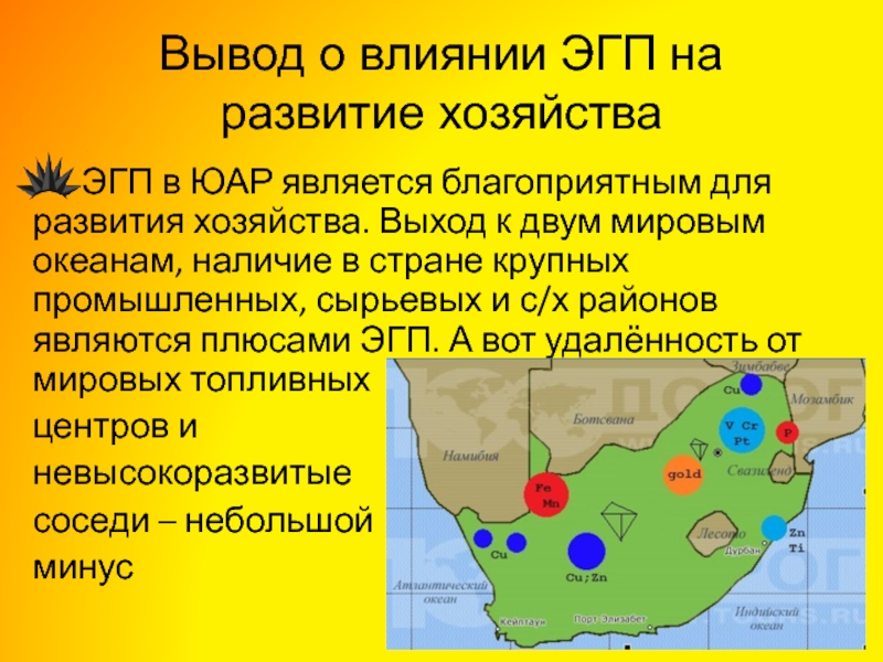 Карта сельского хозяйства юар